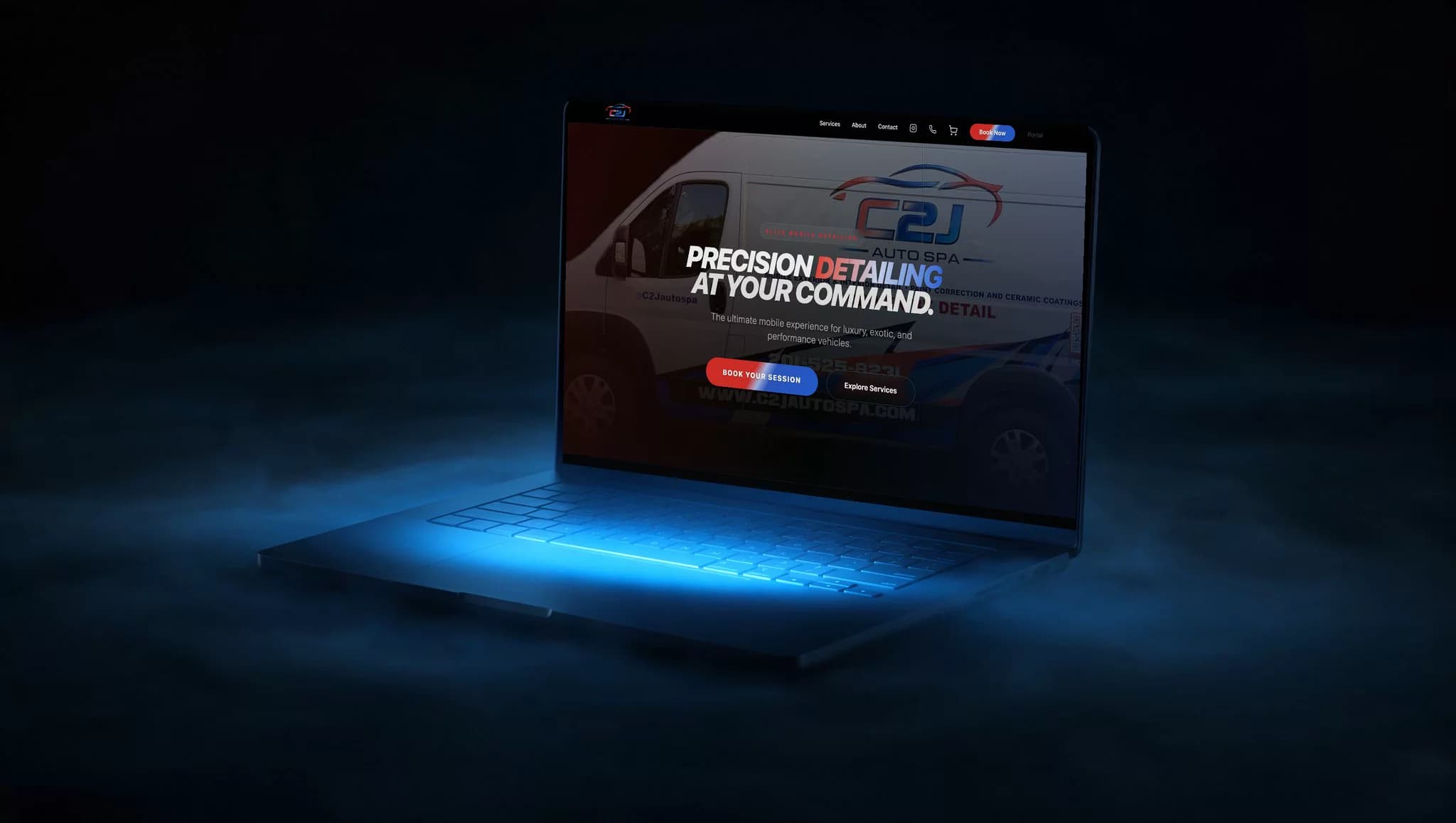Laptop showing the C2J booking page